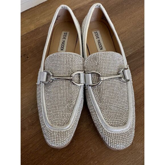 Steve Madden Carrine Sparkling Rhinestone Loafers Size 6M - Picture 2 of 10